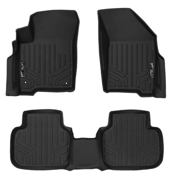 Maxliner USA - MAXLINER Custom Fit Floor Mats 2 Row Liner Set Black for 2012-2018 Dodge Journey with 1st Row Dual Floor Hooks