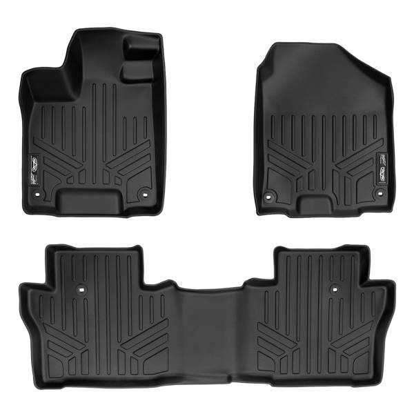 Maxliner USA - MAXLINER Custom Fit Floor Mats 2 Row Liner Set Black for 2016-2019 Honda Pilot