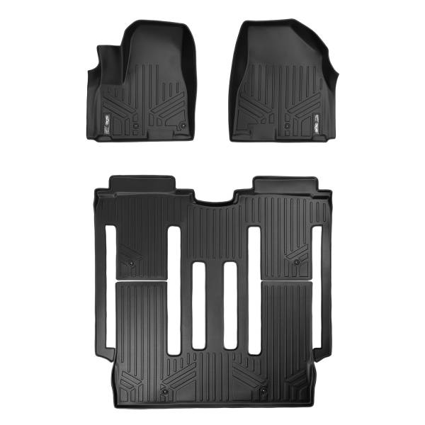 Maxliner USA - MAXLINER Custom Fit Floor Mats 2 Row Liner Set Black for 2015-2019 Kia Sedona 8 Passenger Model Only