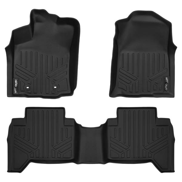 Maxliner USA - MAXLINER Custom Fit Floor Mats 2 Row Liner Set Black for 2016-2017 Toyota Tacoma Double Cab