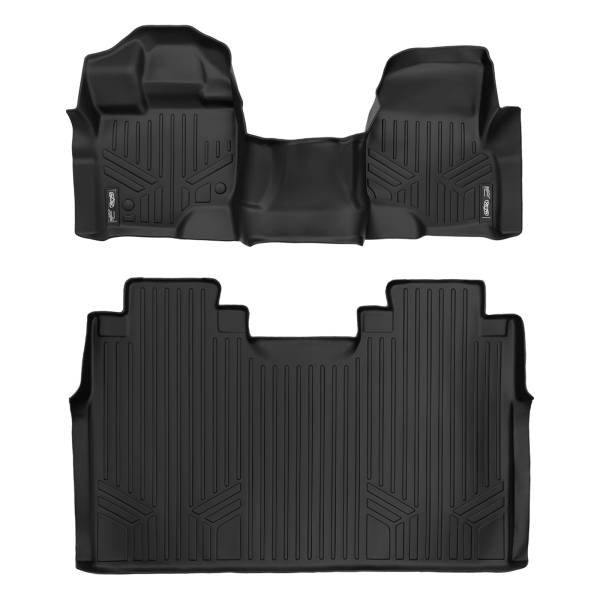 Maxliner USA - MAXLINER Custom Fit Floor Mats 2 Row Liner Set Black for 2015-2019 Ford F-150 SuperCrew Cab with 1st Row Bench Seat