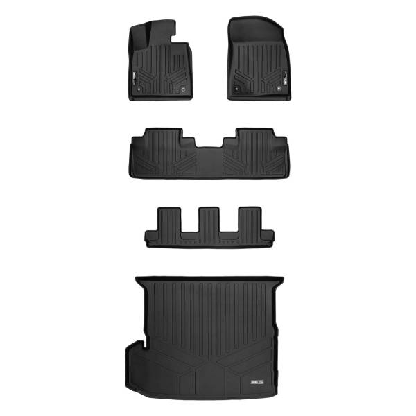 Maxliner USA - MAXLINER Floor Mats 3 Rows and Cargo Liner Behind 2nd Row Set Black for 2018-2019 Lexus RXL with 3rd Row Seats - All Models