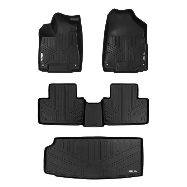 Maxliner USA - MAXLINER Floor Mats 2 Rows and Cargo Liner Behind 3rd Row Set Black for 2016-2019 Volvo XC90 - No Plug-in Hybrid Models