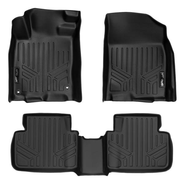 Maxliner USA - MAXLINER Custom Fit Floor Mats 2 Row Liner Set Black for 2016-2019 Honda Civic Sedan or Hatchback