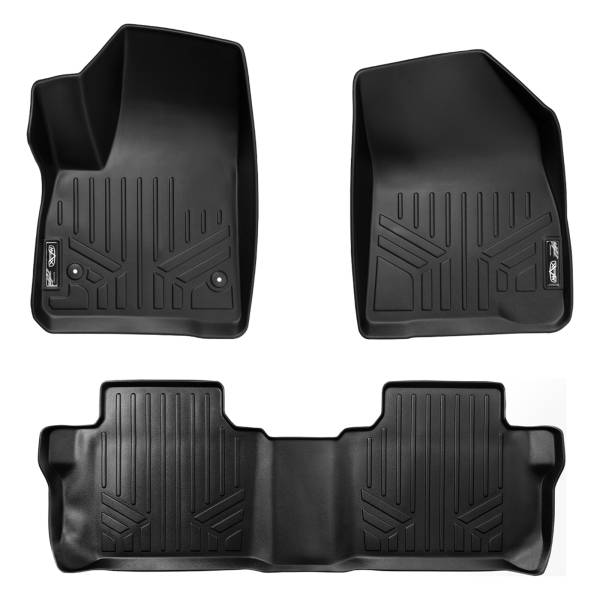 Maxliner USA - MAXLINER Custom Fit Floor Mats 2 Row Liner Set Black for 2017-2019 GMC Acadia with 2nd Row Bench Seat