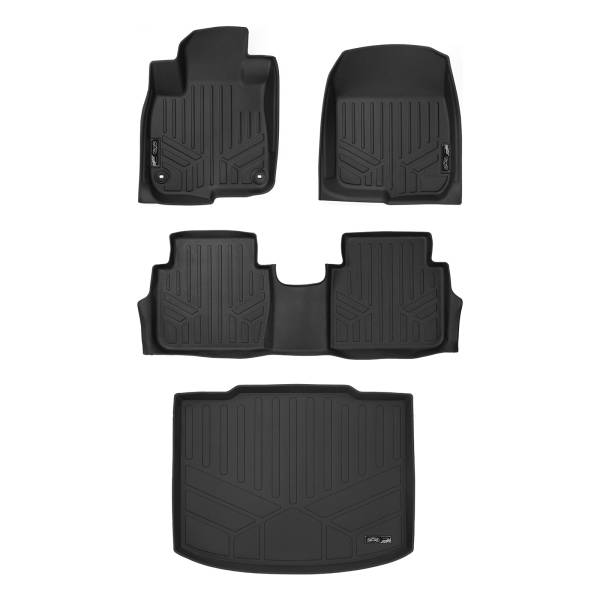 Maxliner USA - MAXLINER Custom Fit Floor Mats 2 Rows and Cargo Liner (Factory Lower Deck Position) Set Black for 2017-2019 Honda CR-V