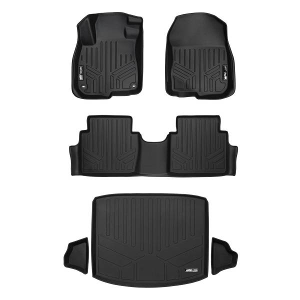 Maxliner USA - MAXLINER Custom Fit Floor Mats 2 Rows and Cargo Liner (Factory Lower Deck Position) Set Black for 2017-2019 Honda CR-V