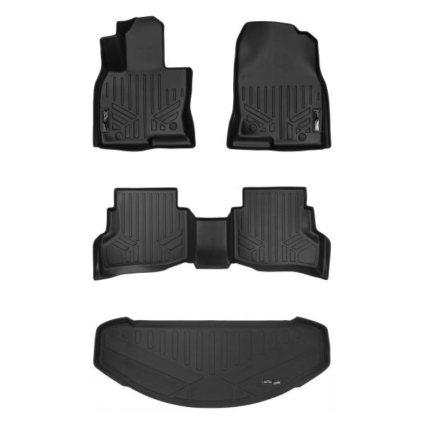 Maxliner USA - MAXLINER Custom Fit Floor Mats 2 Rows and Cargo Liner Behind 3rd Row Black for 2016-2019 Mazda CX-9