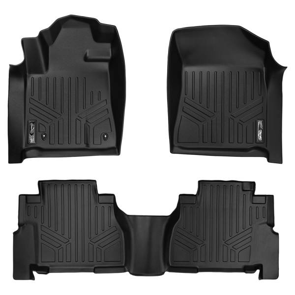 Maxliner USA - MAXLINER Custom Fit Floor Mats 2 Row Liner Set Black for 2008-2011 Toyota Sequoia with Bench Seats