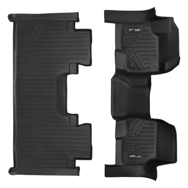 Maxliner USA - MAXLINER Custom Floor Mats 2 Row Liner Set Black for 2017-2019 Ford F-250/F-350 Super Duty SuperCab with 1st Row Bench Seat