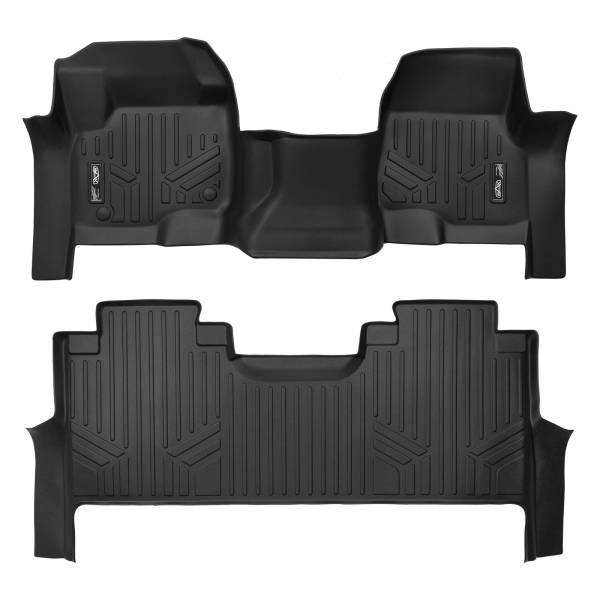 Maxliner USA - MAXLINER Custom Floor Mats 2 Row Liner Set Black for 2017-2019 Ford F-250/F-350 Super Duty Crew Cab with 1st Row Bench Seat