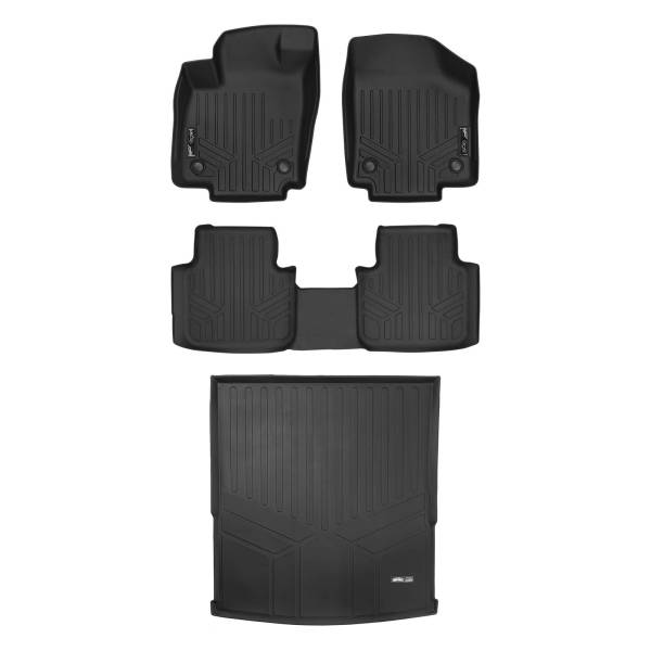 Maxliner USA - MAXLINER Floor Mats 2 Rows - Cargo Liner Behind 2nd Row Black for 18-19 Atlas with 2nd Row Bench Seat without Fender Audio