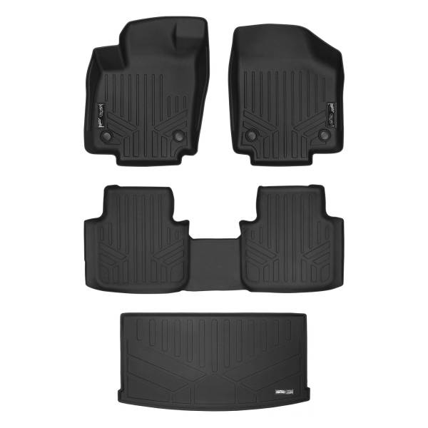Maxliner USA - MAXLINER Floor Mats 2 Rows - Cargo Liner Behind 3rd Row Black for 18-19 Atlas with 2nd Row Bench Seat without Fender Audio