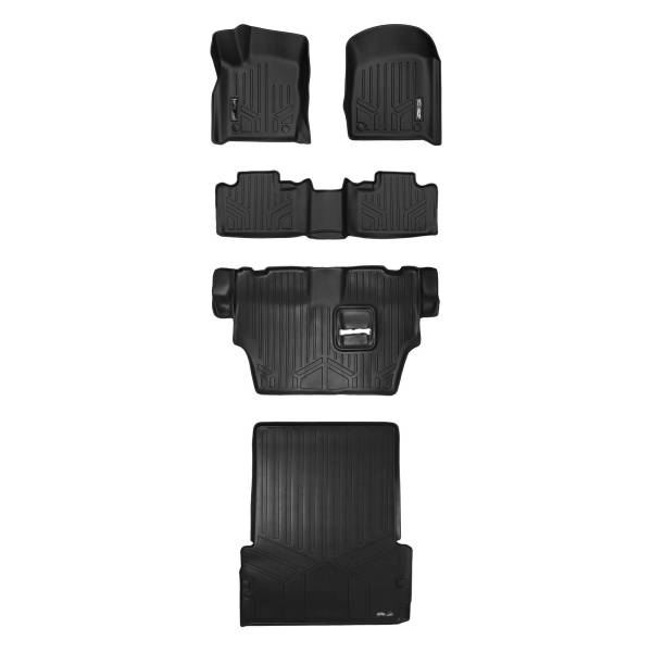 Maxliner USA - MAXLINER Floor Mats 3 Rows and Cargo Liner Behind 2nd Row Set Black for 2016-2019 Dodge Durango with 2nd Row Bench Seat