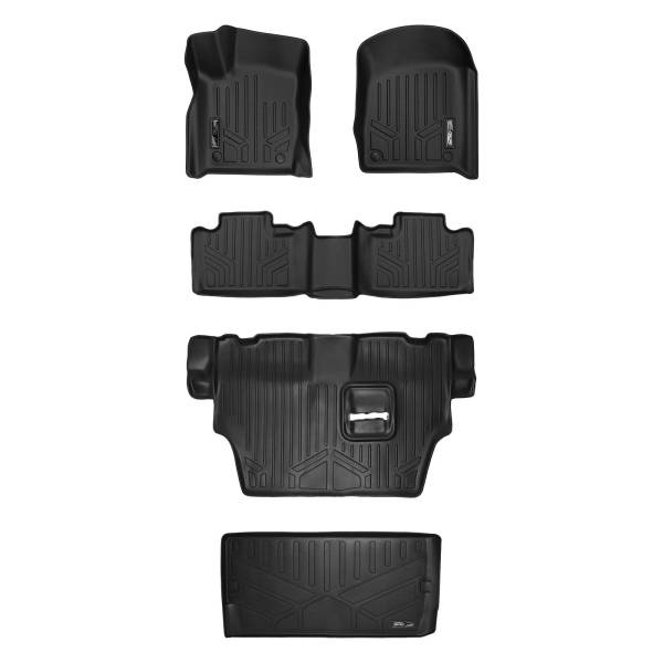 Maxliner USA - MAXLINER Floor Mats 3 Rows and Cargo Liner Behind 3rd Row Set Black for 2016-2019 Dodge Durango with 2nd Row Bench Seat