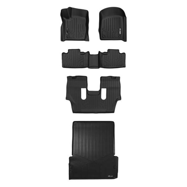 Maxliner USA - MAXLINER Floor Mats 3 Rows and Cargo Liner Behind 2nd Row Set Black for 2016-2019 Dodge Durango with 2nd Row Bucket Seats