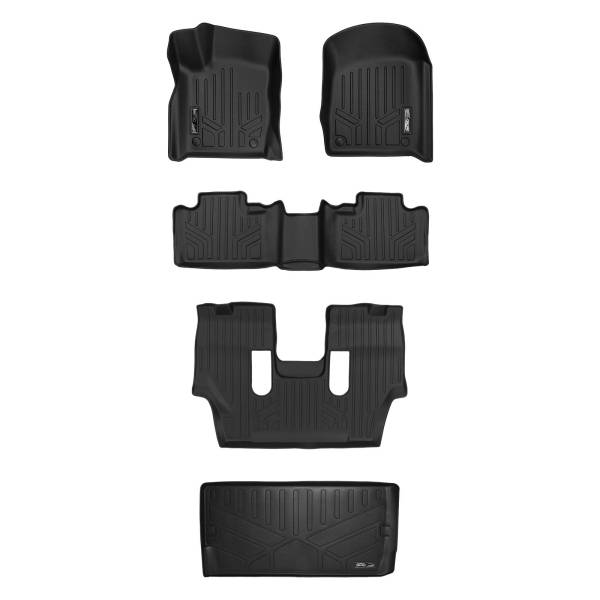 Maxliner USA - MAXLINER Floor Mats 3 Rows and Cargo Liner Behind 3rd Row Set Black for 2016-2019 Dodge Durango with 2nd Row Bucket Seats