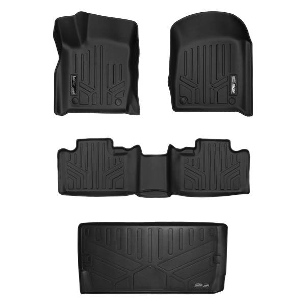 Maxliner USA - MAXLINER Floor Mats 2 Rows and Cargo Liner Behind 3rd Row Set Black for 2016-2019 Dodge Durango with 2nd Row Bench Seat