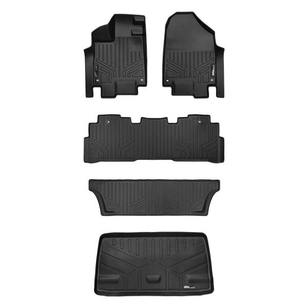 Maxliner USA - MAXLINER Custom Fit Floor Mats 3 Rows and Cargo Liner Behind 3rd Row Set Black for 2018-2019 Honda Odyssey