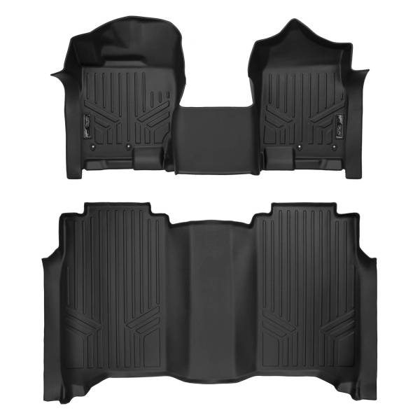 Maxliner USA - MAXLINER Floor Mats 2 Row Liner Set Black for 2017-2019 Nissan Titan / 2016-2019 Titan XD Crew Cab with 1st Row Bench Seat