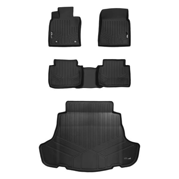 Maxliner USA - MAXLINER Custom Fit Floor Mats 2 Rows and Cargo Liner Set Black for 2018-2019 Toyota Camry Standard Models Only (No Hybrid)