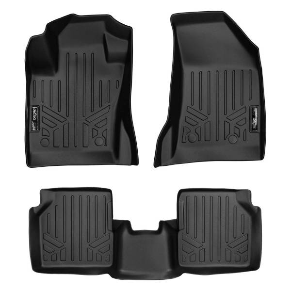 Maxliner USA - MAXLINER Floor Mats 2 Row Liner Set Black for 2017-2019 Jeep Compass with Dual Driver Side Floor Hooks (New Body Style)