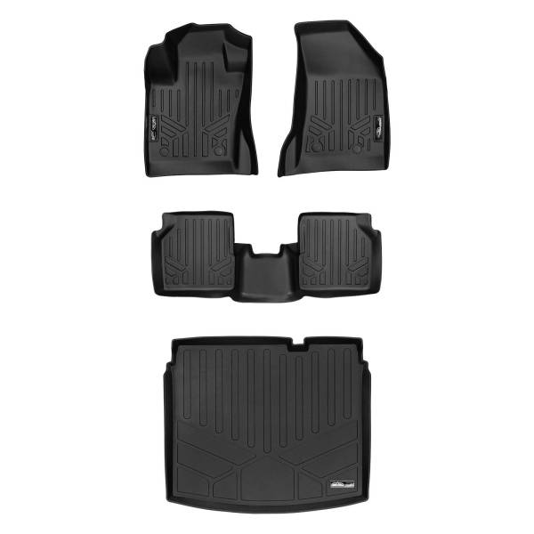Maxliner USA - MAXLINER Floor Mats 2 Rows - Cargo Liner Set Black for 2017-2019 Compass with Dual Driver Side Floor Hooks (New Body Style)