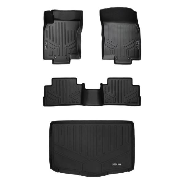 Maxliner USA - MAXLINER Floor Mats 2 Rows and Cargo Liner Black for 2017-2019 Nissan Rogue Sport - Factory Cargo Tray in Lowest Position