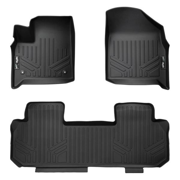 Maxliner USA - MAXLINER Custom Fit Floor Mats 2 Row Liner Set Black for 2018-2019 Chevrolet Traverse with 2nd Row Bench Seat