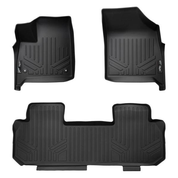 Maxliner USA - MAXLINER Custom Fit Floor Mats 2 Row Liner Set Black for 2018-2019 Buick Enclave with 2nd Row Bench Seat