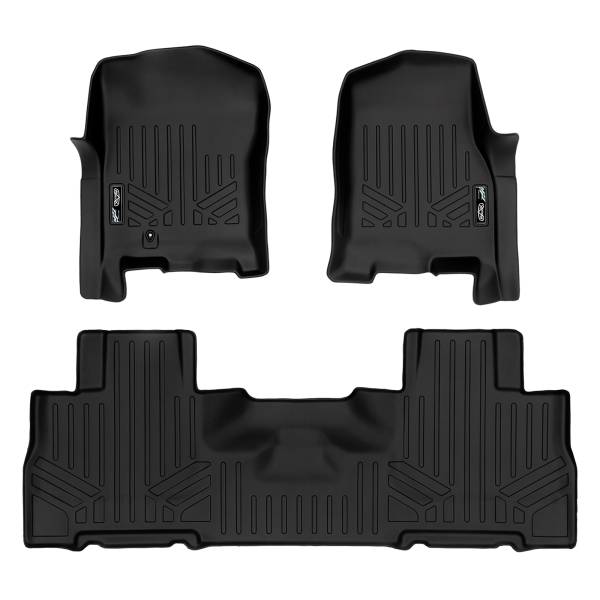 Maxliner USA - MAXLINER Floor Mats 2 Row Liner Set Black for 2007-2010 Expedition / Navigator with 2nd Row Bucket Seats without Console