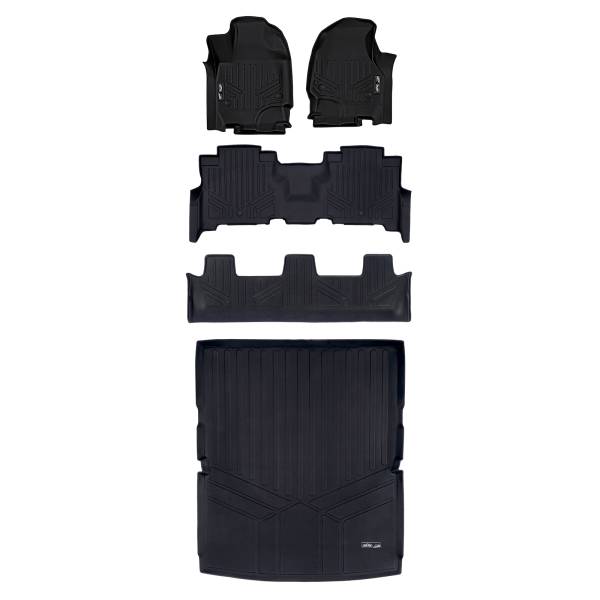 Maxliner USA - MAXLINER Floor Mats 3 Rows - Cargo Liner Behind 2nd Row Set Black for 18-19 Expedition Max/Navigator L - 2nd Row Bench Seat