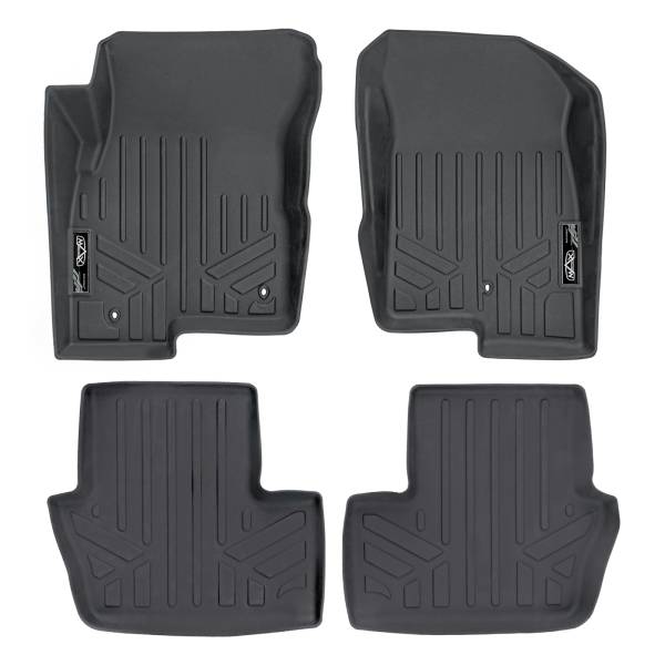 Maxliner USA - MAXLINER Custom Fit Floor Mats 2 Row Liner Set Black for 2017 Jeep Patriot with 1st Row Dual Driver Side Floor Hooks