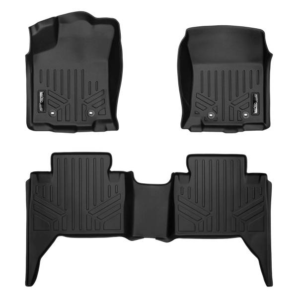 Maxliner USA - MAXLINER Custom Fit Floor Mats 2 Row Liner Set Black for 2018-2019 Toyota Tacoma Double Cab