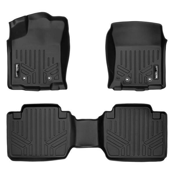 Maxliner USA - MAXLINER Custom Fit Floor Mats 2 Row Liner Set Black for 2018-2019 Toyota Tacoma Access/Extended Cab