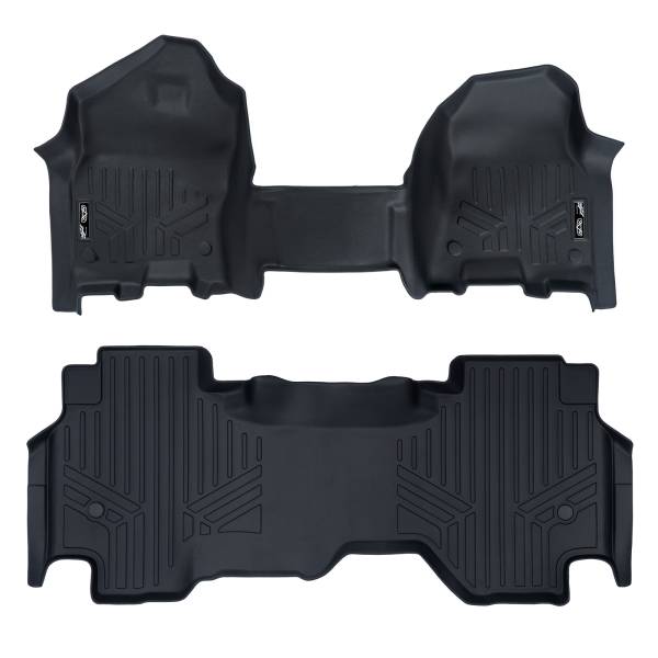 Maxliner USA - MAXLINER Custom Floor Mats 2 Row Liner Set (Both Rows 1pc) Black for 2019 Ram 1500 Quad Cab with Front Row Bench Seat Only