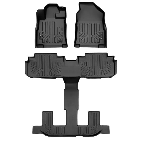 Maxliner USA - MAXLINER Custom Fit Floor Mats 3 Row Liner Set Black for 2019-2020 Subaru Ascent with 2nd Row Bucket Seats