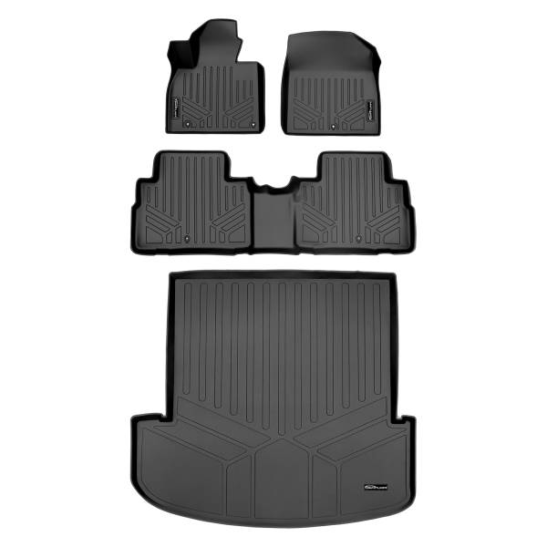 Maxliner USA - MAXLINER Custom Floor Mats 2 Rows and Cargo Liner Behind 2nd Row Set Black for 2020 Kia Telluride with 2nd Row Bench Seat