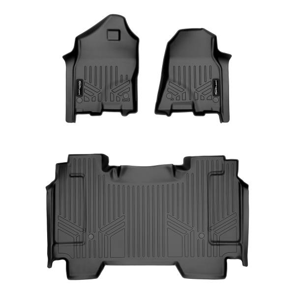 Maxliner USA - MAXLINER Custom Floor Mats 2 Row Liner Set Black for 2019 Ram 1500 Crew Cab Vinyl Flooring without Rear Underseat Storage Box