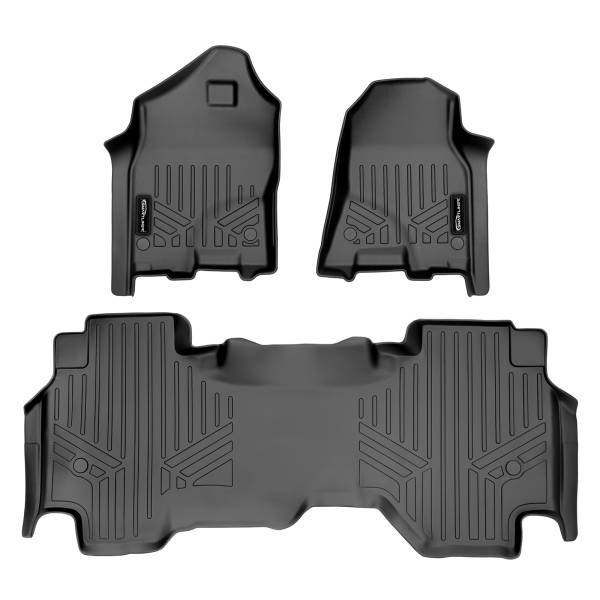 Maxliner USA - MAXLINER Custom Floor Mats 2 Row Liner Set Black for 2019 Ram 1500 Quad Cab Vinyl Floor without Rear Underseat Storage Box