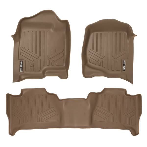 Maxliner USA - MAXLINER Custom Fit Floor Mats 2 Row Liner Set Tan for 2007-2014 Cadillac Escalade (No Hybrid Models)