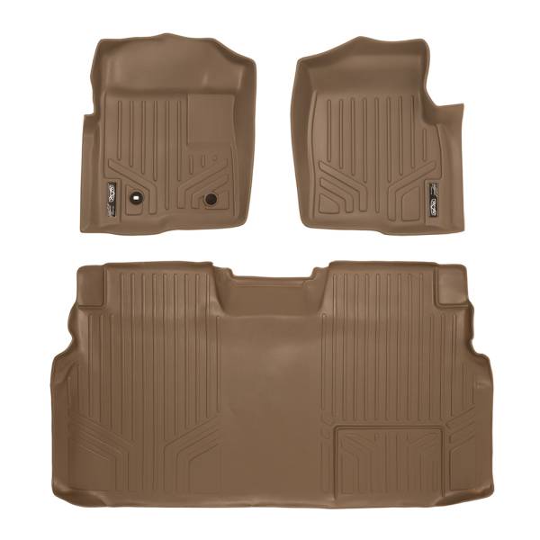 Maxliner USA - MAXLINER Custom Fit Floor Mats 2 Row Liner Set Tan for 2009-2010 Ford F-150 SuperCrew Cab