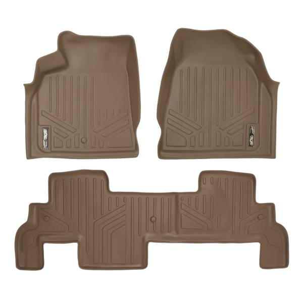 Maxliner USA - MAXLINER Custom Fit Floor Mats 2 Row Liner Set Tan for Traverse / Enclave / Acadia / Outlook with 2nd Row Bench Seat