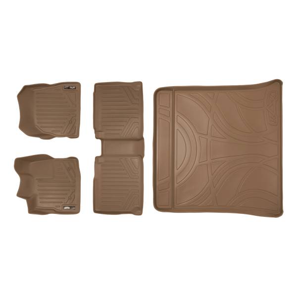 Maxliner USA - MAXLINER Custom Fit Floor Mats 2 Rows and Cargo Liner Set Tan for 2010-2011 Equinox / Terrain (Dual Front Floor Hooks)