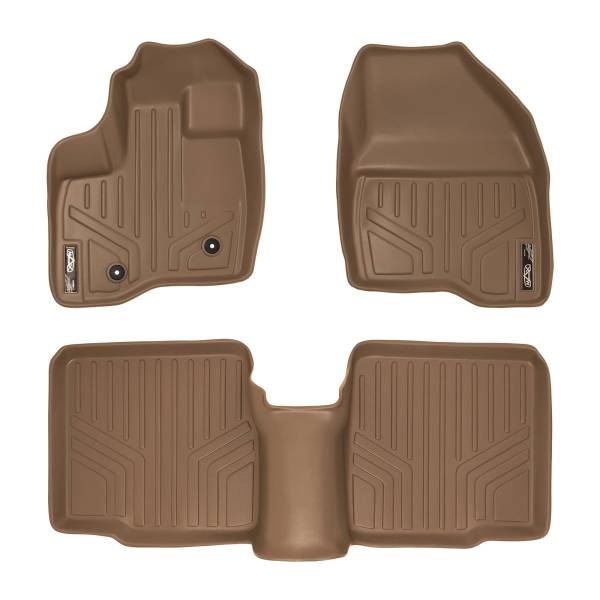 Maxliner USA - MAXLINER Custom Fit Floor Mats 2 Row Liner Set Tan for 2011-2014 Ford Explorer without 2nd Row Center Console