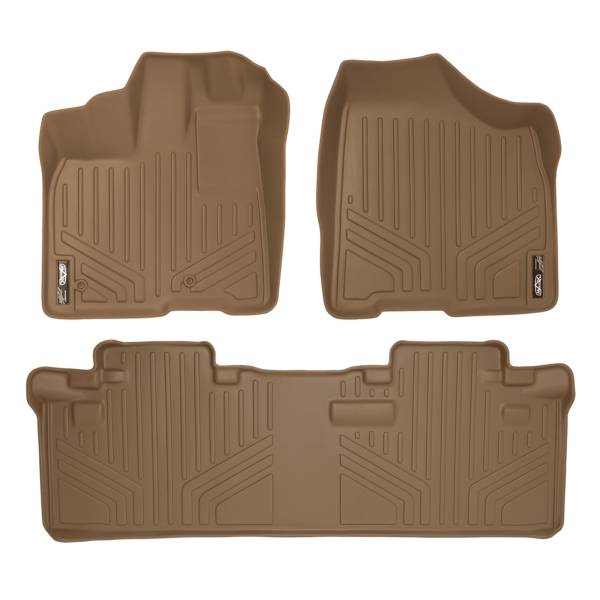 Maxliner USA - MAXLINER Custom Fit Floor Mats 2 Row Liner Set Tan for 2011-2012 Toyota Sienna 8 Passenger Models