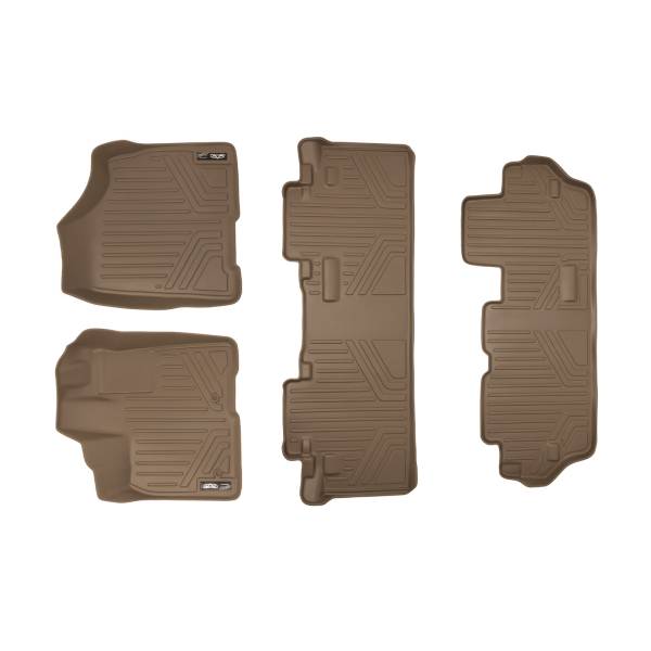 Maxliner USA - MAXLINER Custom Fit Floor Mats 3 Row Liner Set Tan for 2011-2012 Toyota Sienna 8 Passenger Models