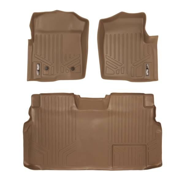 Maxliner USA - MAXLINER Custom Fit Floor Mats 2 Row Liner Set Tan for 2011-2014 Ford F-150 SuperCrew Cab