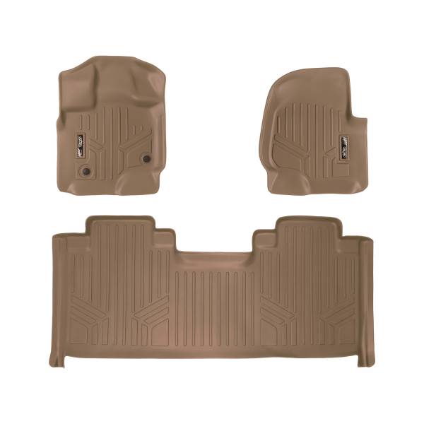 Maxliner USA - MAXLINER Custom Fit Floor Mats 2 Row Liner Set Tan for 2015-2019 Ford F-150 SuperCab with 1st Row Bucket Seats