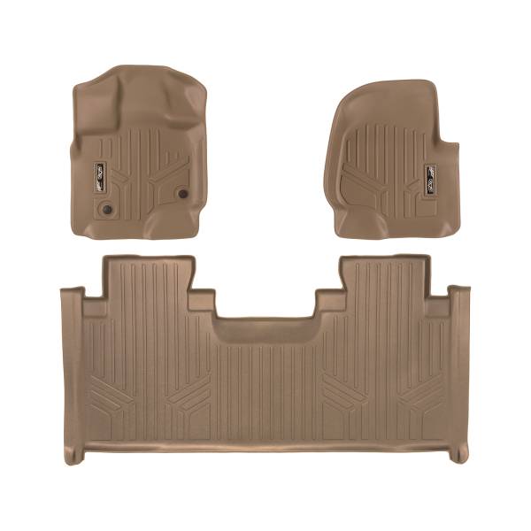 Maxliner USA - MAXLINER Custom Fit Floor Mats 2 Row Liner Set Tan for 2015-2019 Ford F-150 SuperCab with 1st Row Bench Seats